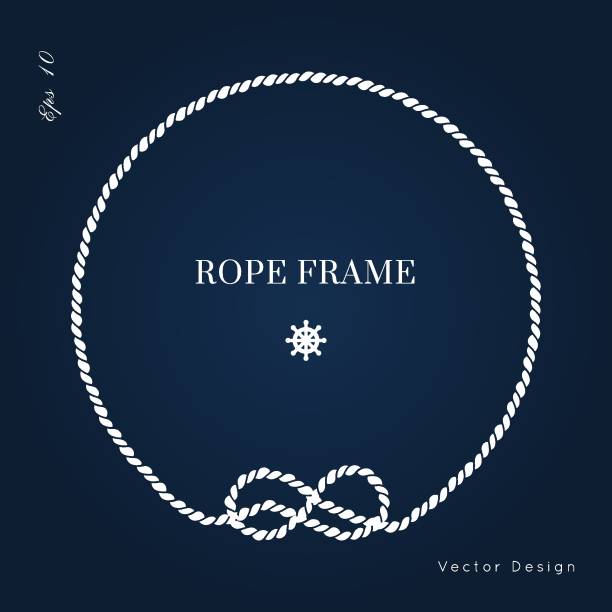 illustrations, cliparts, dessins animés et icônes de cadre vectoriel nautique. conception de bordure de noeud de corde - rope frame ellipse lasso