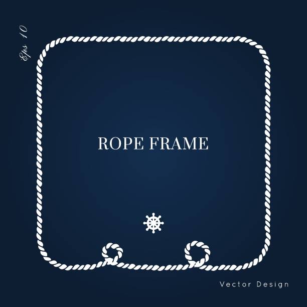 illustrations, cliparts, dessins animés et icônes de cadre vectoriel nautique. conception de bordure de noeud de corde - rope frame ellipse lasso