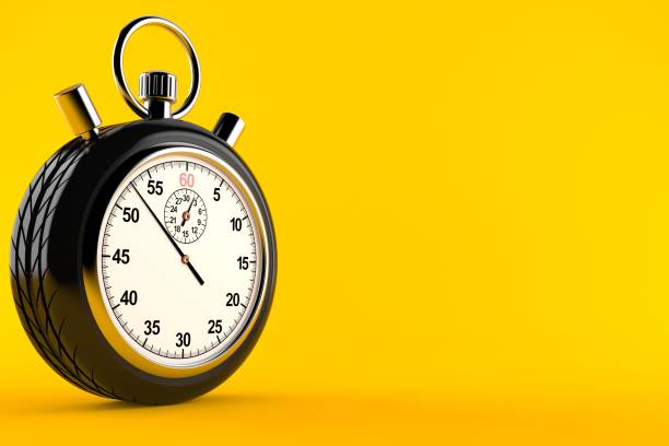 istock Car wheel with stopwatch 1254425148