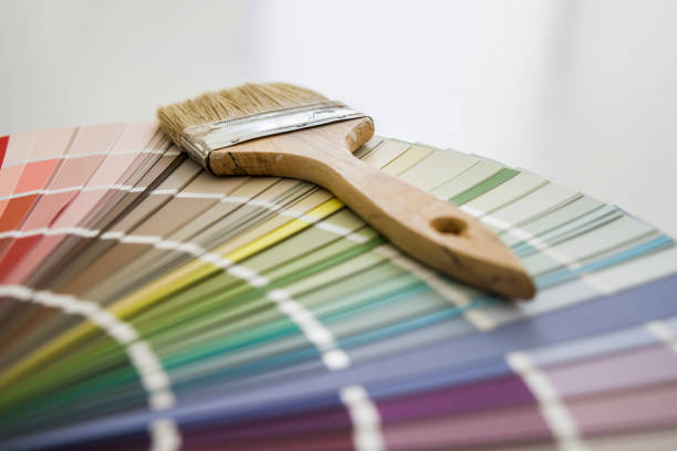 Colorful gouache paints isolated on white background