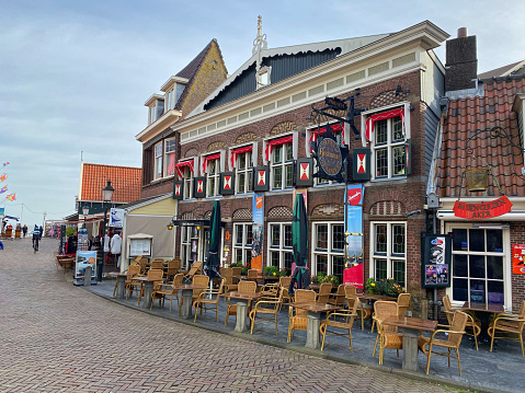 Volendam,Netherlands-October 7,2019: Volendam is a town in North Holland, 20 kilometres north of Amsterdam. Sometimes called The pearl of the Zuiderzee, this place is a highly popular tourist destination.