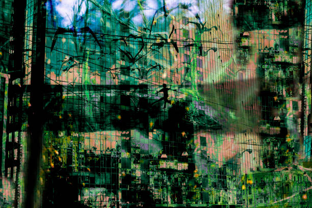 istock collage abstraction building seagulls birds running man boy windows modern building spots 1254426836