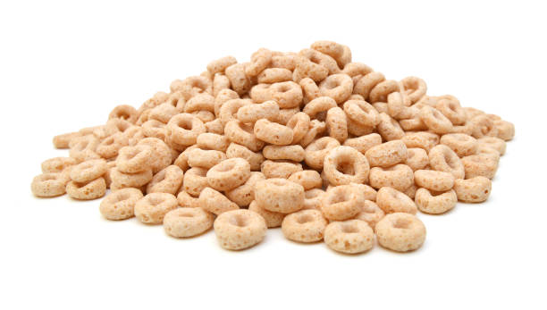istock Healthy cereal rings on white 1254428326