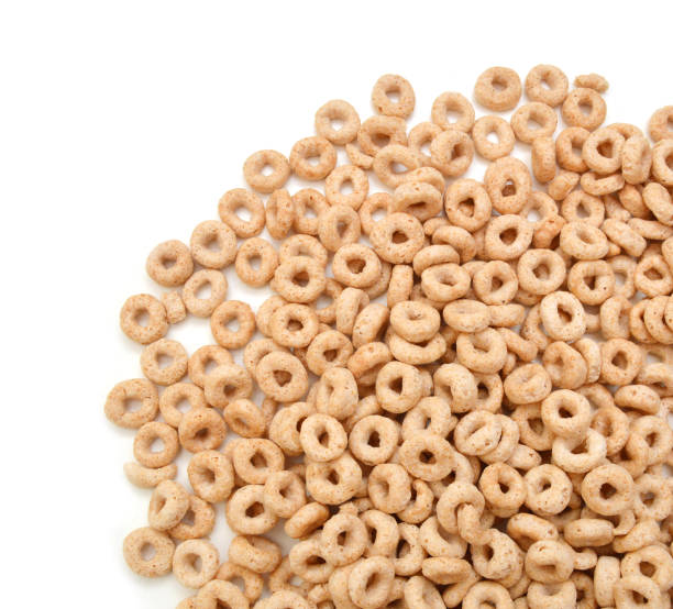 istock Healthy cereal rings on white 1254428544