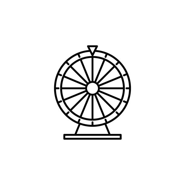 glück radlinie symbol. zeichen und symbole können für web, logo, mobile app, ui, ux verwendet werden - roulette wheel stock-grafiken, -clipart, -cartoons und -symbole