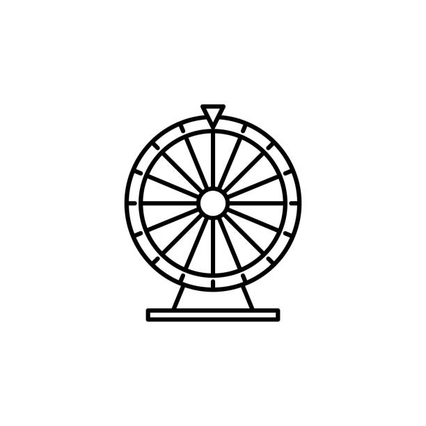 illustrations, cliparts, dessins animés et icônes de icône de la ligne de roue de fortune. les signes et symboles peuvent être utilisés pour le web, le logo, l’application mobile, l’interface utilisateur, ux - wheel incentive winning award