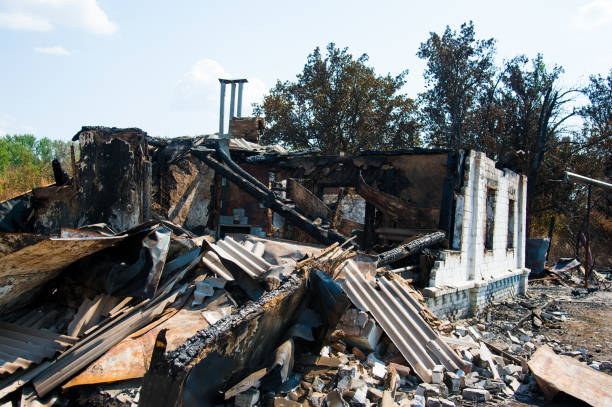 istock Ruins of house after fire 1254431958