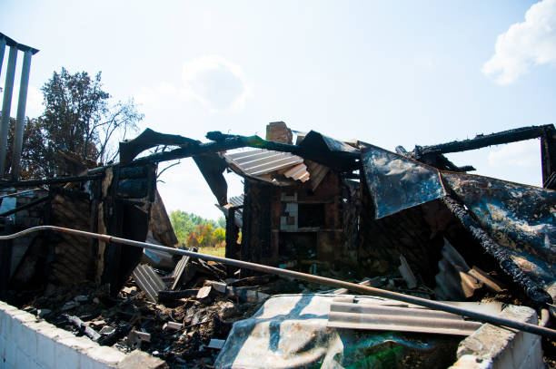 istock Ruins of house after fire 1254431979