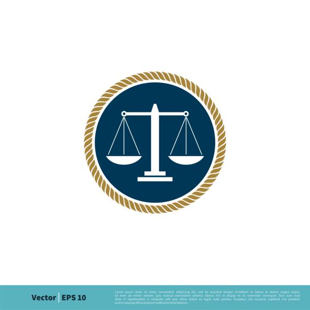 正義比例圖示向量標誌範本插圖設計。向量 eps 10. - scales of justice 幅插畫檔、美工圖案、卡通及圖標
