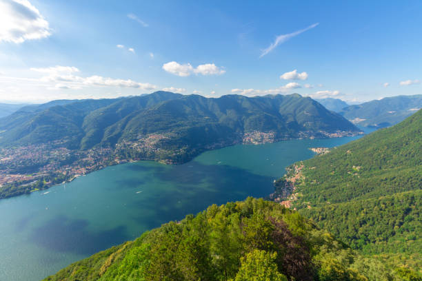 istock High angle view of Como Lake against sky 1254439888