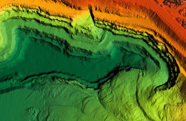 istock DEM - digital elevation model of a excavation site 1254440432
