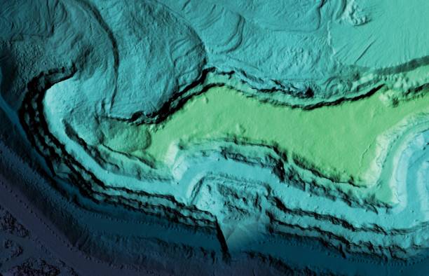 istock DEM - digital elevation model of a excavation site 1254440434