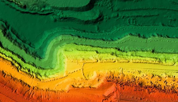 istock DEM - digital elevation model of a excavation site 1254440436
