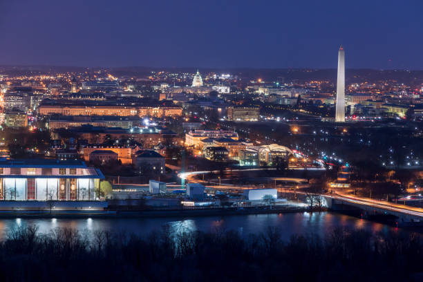 istock Aerial View of Washington DC at Night 1254442758