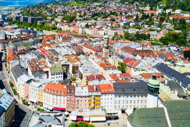 istock Innsbruck aerial view, Austria 1254444336