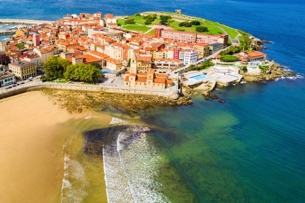 istock City beach in Gijon, Spain 1254444338