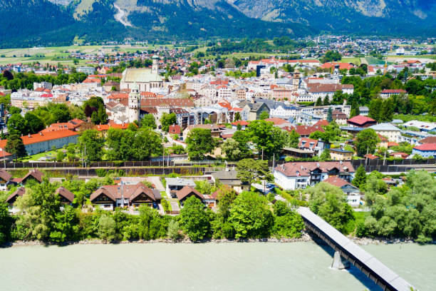 istock Hall Tirol aerial view 1254444345