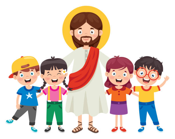 Cartoon Drawing Of Jesus Christ Stock Illustration - Download Image Now -  Jesus Christ, Child, Angel - iStock