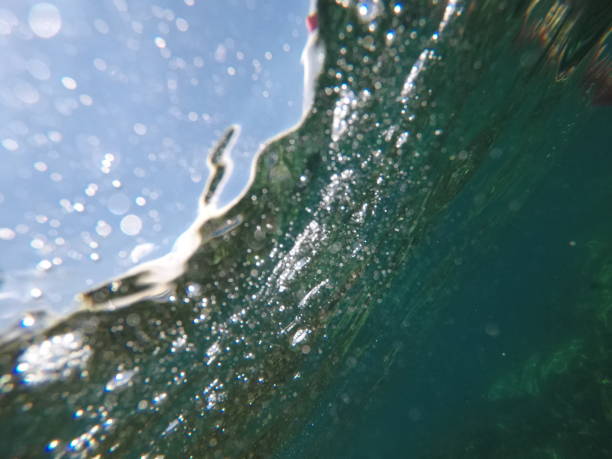 istock Underwater abstract picture of water and bubbles. 1254447976