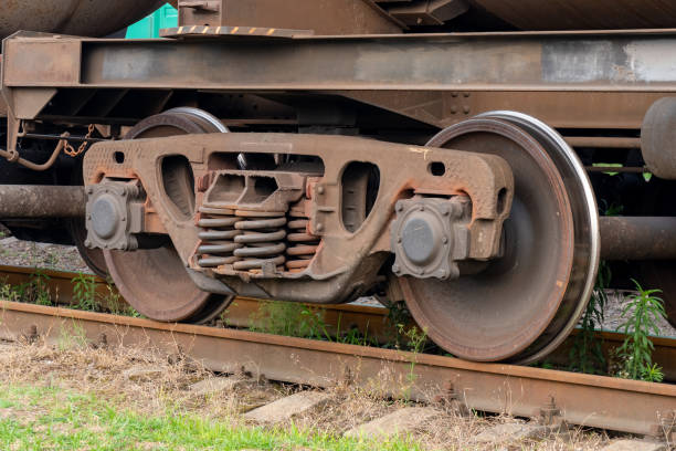 istock Train wheels on the railway, transport, industry 1254450638