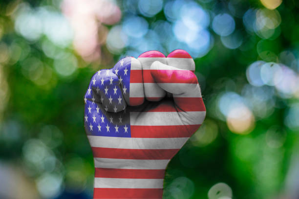 istock American flag and fist 1254451609