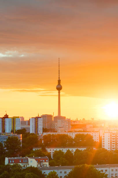 istock Beautiful sunset over Berlin skyline, Berlin, Germany 1254454275