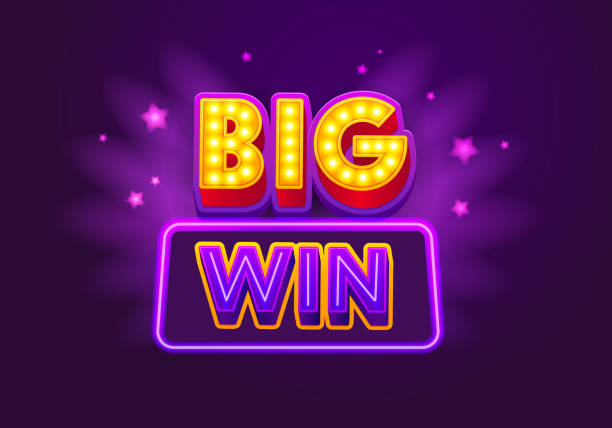 istock Big Win Creative Congratulation Banner, Greeting Card with Typography on Purple Background. Social Media Followers Greeting, Casino or Lottery Winner Prize, Gambling Games Victory. Vector Illustration 1254455520