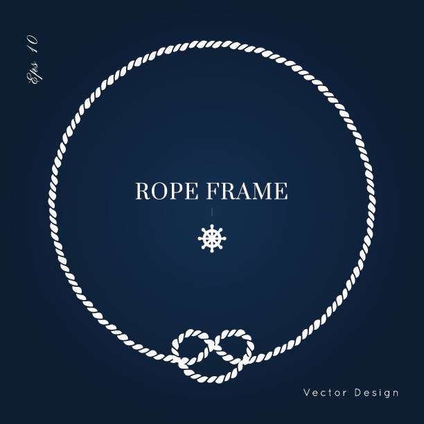 illustrations, cliparts, dessins animés et icônes de cadre vectoriel nautique. conception de bordure de noeud de corde - rope frame ellipse lasso