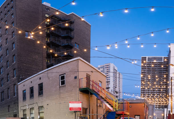 istock Illuminated City Alley at Night 1254470405