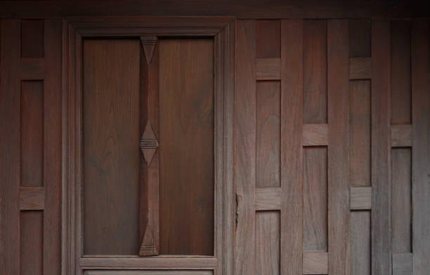 istock Thai traditional wooden window closed. 1254479546