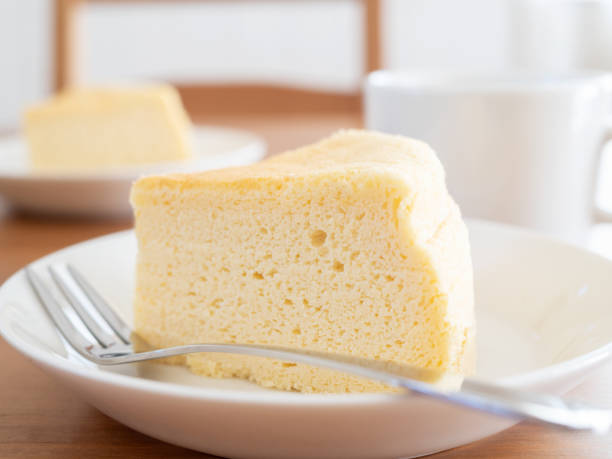 istock Japanese cotton cheese cake on plate 1254480538