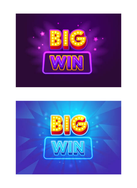 istock Big Win Banners Casino or Online Gambling Games. Billboards with Creative Typography and Neon Lights, Winner Greeting Poster, Fortune and Victory Celebration. Lottery Winner Prize. Vector Illustration 1254486399