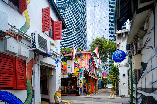 2020-JUN-14,Singapore:famous street haji lane is close in singapore circuit breaker