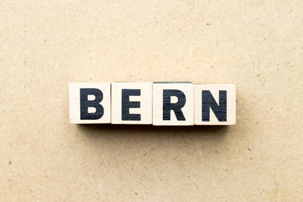 istock Letter block in word Bern on wood background 1254490353