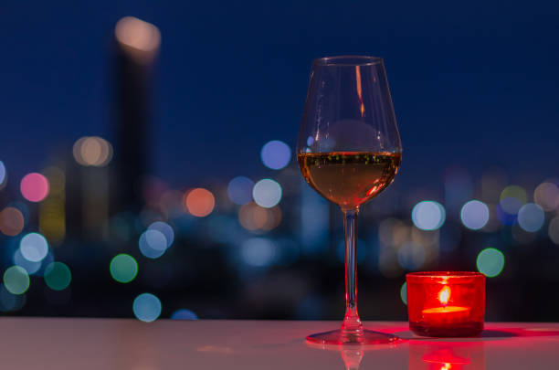 istock A glass of Rose wine with red candle on table 1254499058