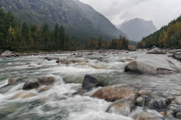 istock River Middle Sakukan in Kodar Mountains in Siberia, Transbaikalia 1254499083