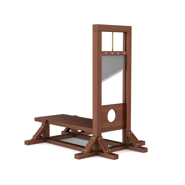 istock guillotine on white background. Isolated 3d illustration 1254499122