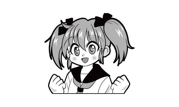 istock Japanese girl in uniform with twin tails 1254500146