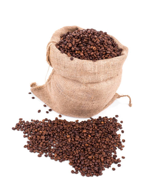istock Coffee beans in a burlap sack. 1254501889