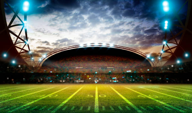 istock american football stadium 3D rendering. 1254501975