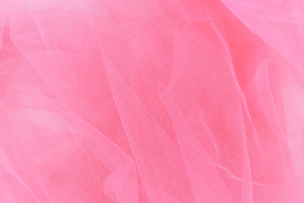 istock Crumbled linght pink mesh gauze fabric 1254504458