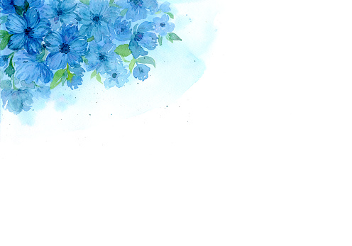 Ilustración de Marco De Flor Azul Turquesa Índigo Ilustración De Pintura A  Mano De Acuarela Elemento Decorativo Floral Para Tarjeta De Felicitación  Invitación De Boda Y Anuncios De Verano y más Vectores