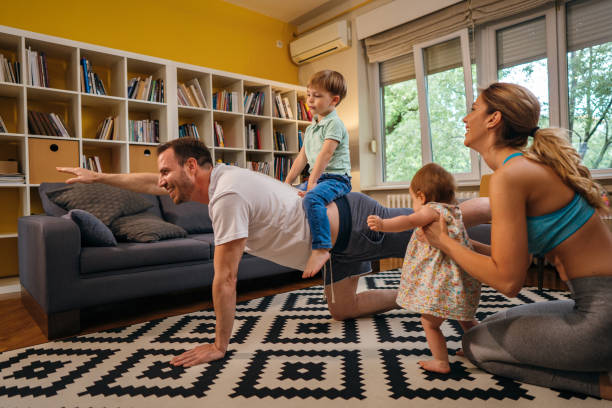 istock Family morning exercise 1254512808