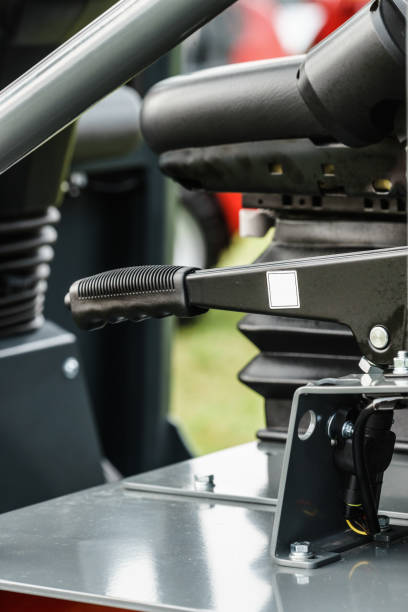 istock Close up of black hand brake i 1254512936