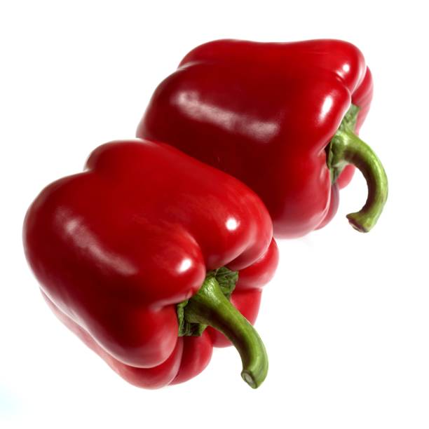 istock Sweet Red Pepper, capsicum annuum, Vegetables against White Background 1254517952