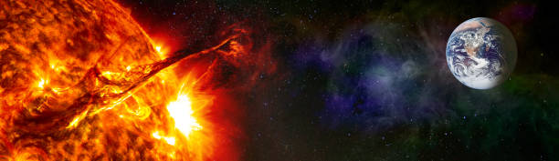 istock The Sun activity in outer space with planet Earth. Elements of this image furnished by NASA. 1254522547