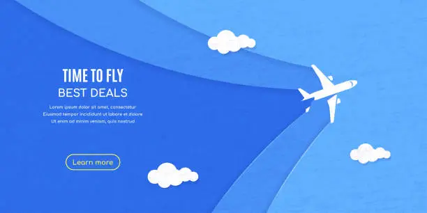 Vector illustration of Plane tickets concept banner design, flat style vector