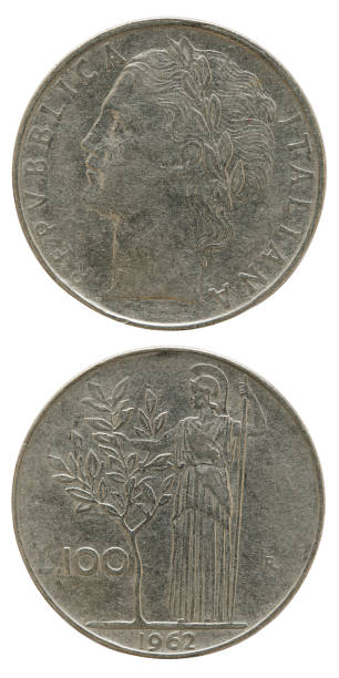 istock Old Italian Lira Isolated Over White,1962 1254527037