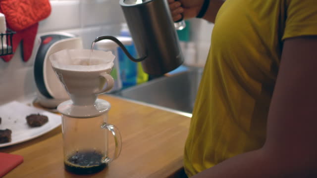 Making coffee at home, pour over coffee, drip coffee
