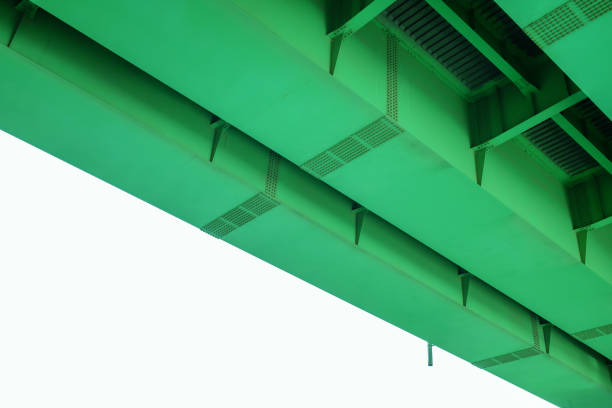 istock the underside of a road pier painted green. 1254529168